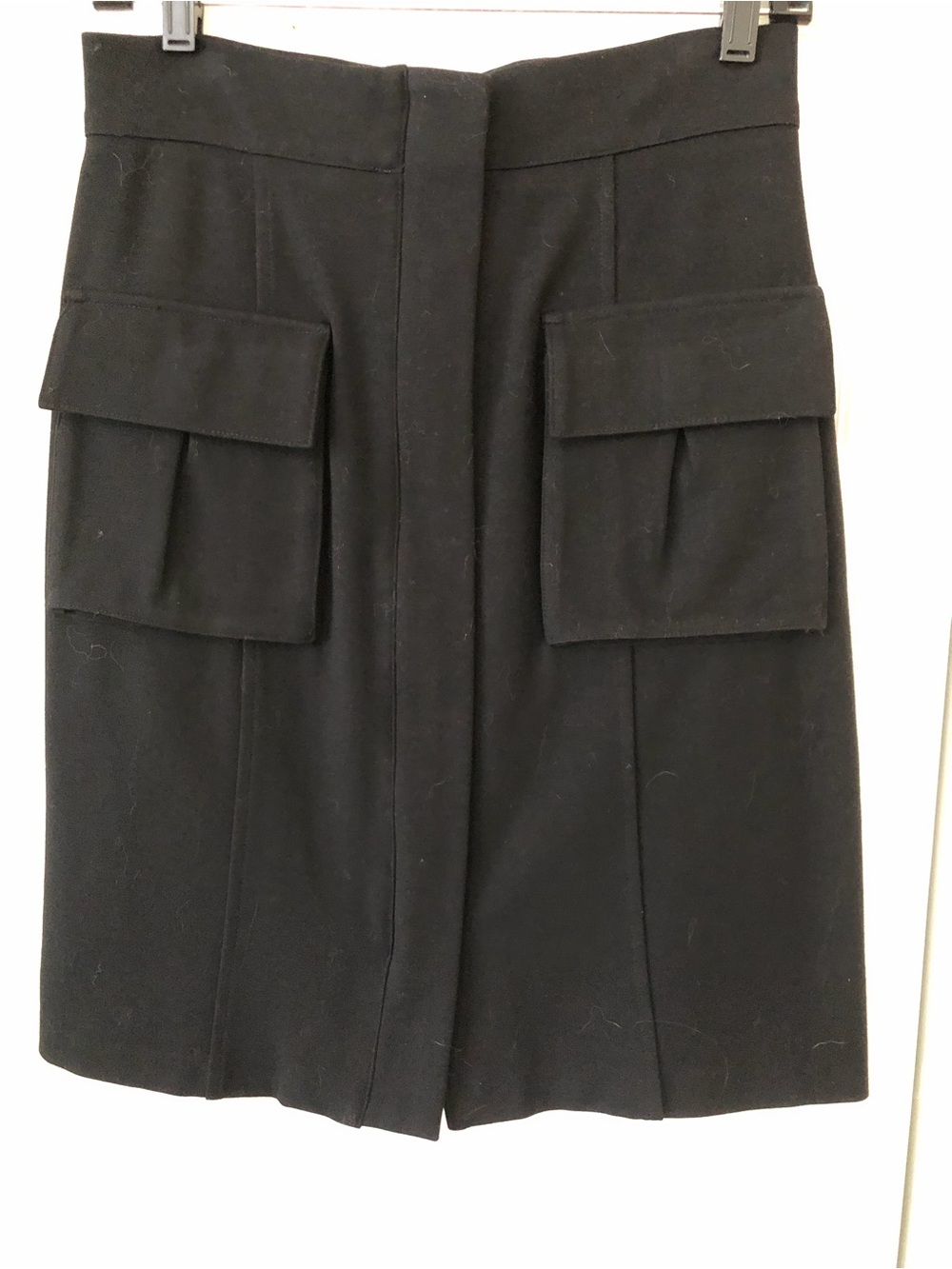 Diane Von Furstenberg Black Pencil Skirt with Cargo Pockets
